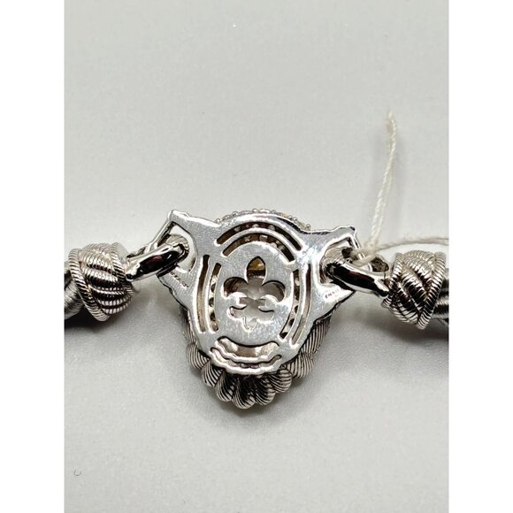 Judith Ripka 925 Sterling Silver Twisted Rope Necklace W/Convertible Cubic Zirco - Picture 8 of 11